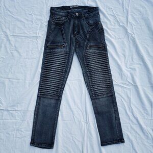 Carbon Men's Black Ribbed Jeans - Size 30W 30L